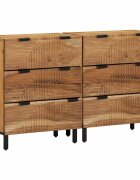 vidaXL Комплект скрин 2 бр. 120 x 33 x 75 см Солидно акациево дърво