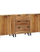 vidaXL Комплект скрин 3 бр. 180 x 33 x 75 см Солидно акациево дърво