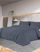 vidaXL Комплект спално бельо антрацит 140x200 см памук
