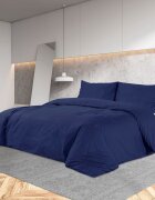 vidaXL Комплект спално бельо нейви синьо 140x200 см памук