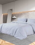 vidaXL Комплект спално бельо сив 140x200 см олекотен микрофибър