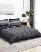 vidaXL Комплект спално бельо тъмносив 260x240 см памук