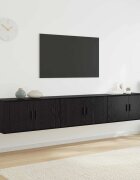 vidaXL Комплект стенен ТВ шкаф 3 бр. 80 х 345 х 40 см Черния дъб