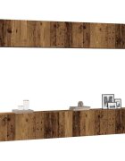 vidaXL Комплект стенен ТВ шкаф 4 части старо дърво 100x30x30 см