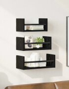 vidaXL Комплект стенни рафтове 3 бр. Черния дъб 40x16x14см
