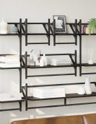 vidaXL Комплект стенни рафтове 6 бр. Черния дъб 100 x 25 x 30 cm