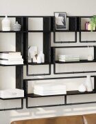 vidaXL Комплект стенни рафтове 6 бр. Черния дъб 100 x 25 x 30 cm