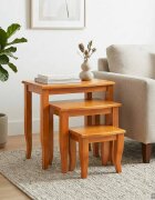vidaXL Комплект странични маси 3 бр. Естествен 60 x 45 x 605 см