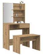vidaXL Комплект тоалетка Artisan Oak Engineered Wood