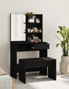 vidaXL Комплект тоалетка черна 745x40x141 см