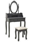 vidaXL Комплект тоалетка с табуретка сив 75x69x140 см пауловния