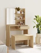 vidaXL Комплект тоалетка сонома дъб 745x40x141 см