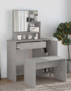 vidaXL Комплект тоалеткабетонно сива 865x35x136 см