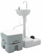 vidaXL Комплект тоалетна за къмпинг 2 бр. Сив 505 x 33 x 103 см