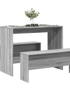 vidaXL Комплект трапезна маса и пейки 3 части инженерно дърво