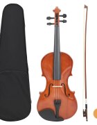 vidaXL Комплект цяла 4/4 цигулка с лък и подбрадник естествена