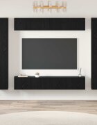 vidaXL Комплект ТВ шкаф 10 бр. Черния дъб Инженерна дървесина