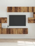 vidaXL Комплект ТВ шкаф 10 бр. Старо дърво Инженерна дървесина