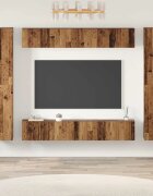 vidaXL Комплект ТВ шкаф 10 бр. Старо дърво Инженерна дървесина