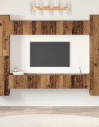 vidaXL Комплект ТВ шкаф 10 бр. Старо дърво Инженерна дървесина