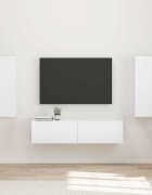 vidaXL Комплект ТВ шкаф 2 бр. Лъскаво бяло Инженерна дървесина