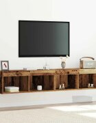 vidaXL Комплект ТВ шкаф 2 бр. Старо дърво Инженерна дървесина