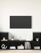 vidaXL Комплект ТВ шкаф 3 бр. Черно Инженерна дървесина