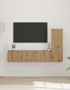 vidaXL Комплект ТВ шкаф 3 бр. Дъб Инженерна дървесина