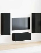 vidaXL Комплект ТВ шкаф 3 pcs Черния дъб Инженерно дърво