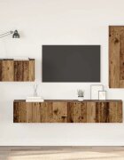 vidaXL Комплект ТВ шкаф 4 бр. 305 x 30 x 90 см Старо дърво
