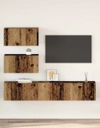 vidaXL Комплект ТВ шкаф 4 бр. 80 x 30 x 30 см Старо дърво