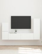 vidaXL Комплект ТВ шкаф 4 бр. Бяло Инженерна дървесина
