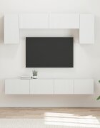 vidaXL Комплект ТВ шкаф 4 бр. Бяло Инженерна дървесина