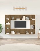 vidaXL Комплект ТВ шкаф 4 бр. Кафяво Инженерна дървесина