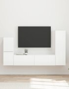 vidaXL Комплект ТВ шкаф 4 бр. Лъскаво бяло Инженерна дървесина