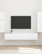 vidaXL Комплект ТВ шкаф 4 бр. Лъскаво бяло Инженерна дървесина