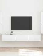 vidaXL Комплект ТВ шкаф 4 бр. Лъскаво бяло Инженерна дървесина