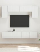 vidaXL Комплект ТВ шкаф 4 бр. Лъскаво бяло Инженерна дървесина