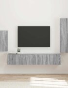 vidaXL Комплект ТВ шкаф 4 бр. Сив Сонома Инженерна дървесина