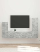 vidaXL Комплект ТВ шкаф 4 бр. Циментено сиво Инженерна дървесина