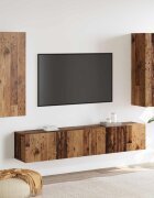vidaXL Комплект ТВ шкаф 4 pcs Старо дърво Инженерно дърво