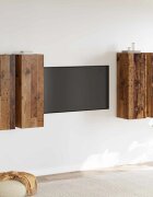vidaXL Комплект ТВ шкаф 4 pcs Старо дърво Инженерно дърво