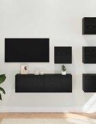 vidaXL Комплект ТВ шкаф 5 бр. Черен дъб Инженерна дървесина
