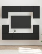 vidaXL Комплект ТВ шкаф 5 бр. Черно Инженерна дървесина