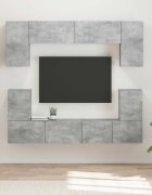 vidaXL Комплект ТВ шкаф 5 бр. Циментено сиво Инженерна дървесина