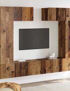 vidaXL Комплект ТВ шкаф 6 pcs Старо дърво Инженерно дърво