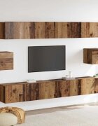 vidaXL Комплект ТВ шкаф 6 pcs Старо дърво Инженерно дърво