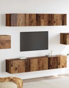 vidaXL Комплект ТВ шкаф 6 pcs Старо дърво Инженерно дърво