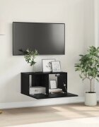 vidaXL Комплект ТВ шкаф 60 x 30 x 30 cm Черно Инженерна дървесина