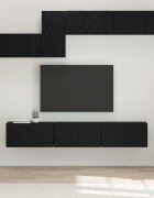 vidaXL Комплект ТВ шкаф 7 бр. Черния дъб Инженерна дървесина